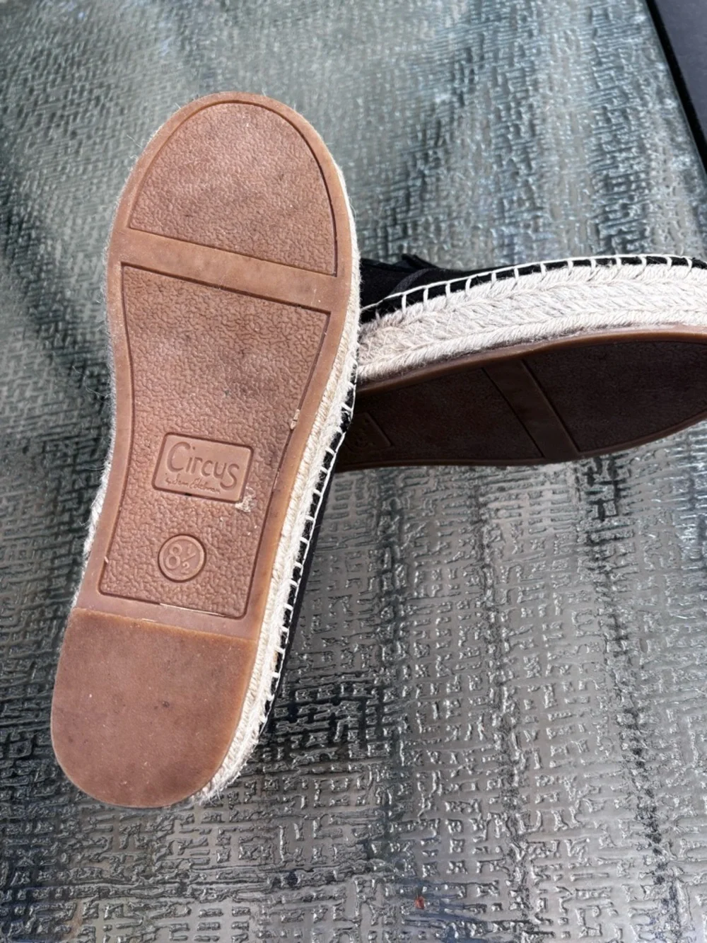 Women’s circus by Sam Edelman black espadrilles slip on platform shoes 8.5 - Picture 6 of 7